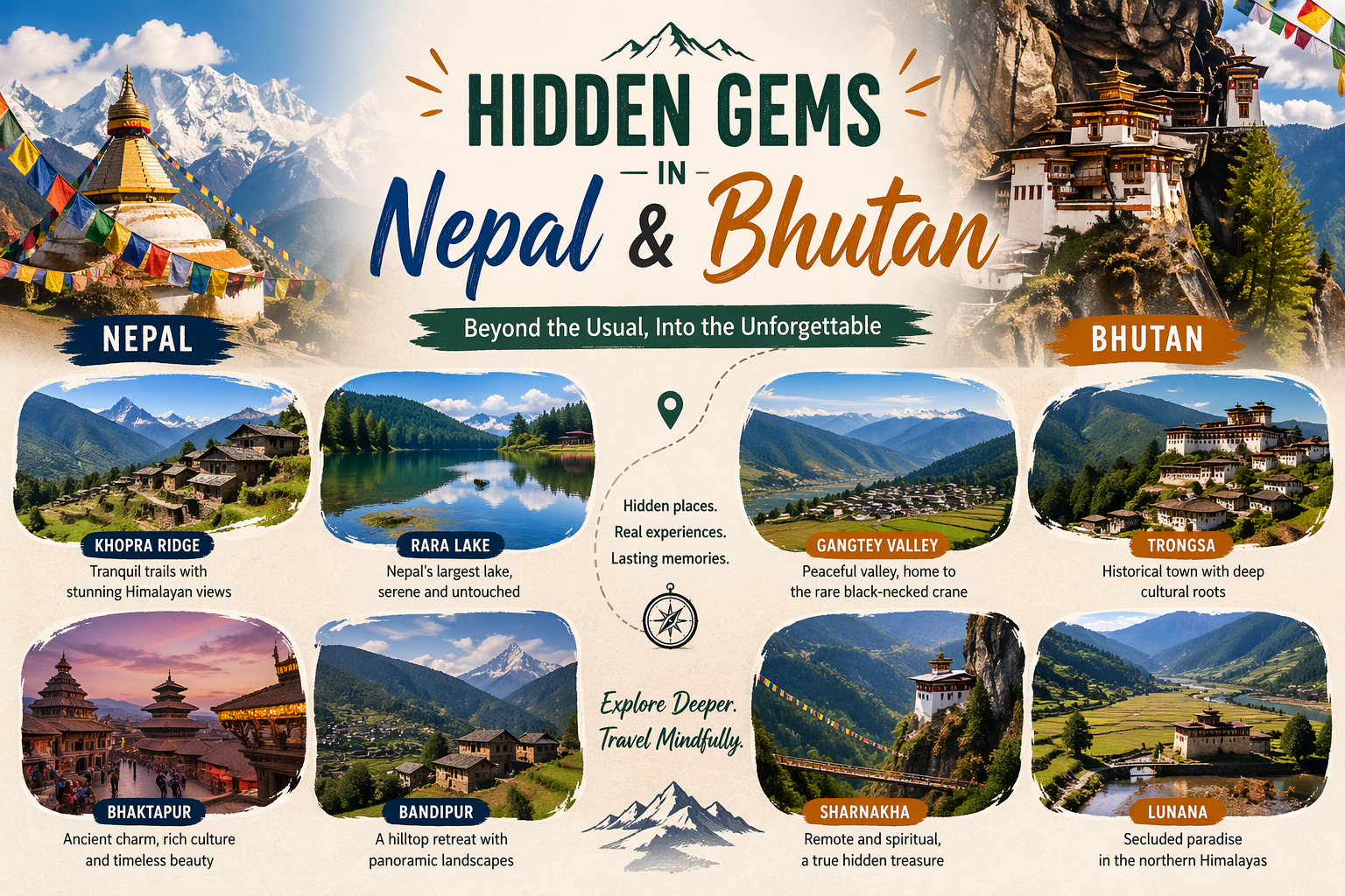 Hidden Gems in Nepal and Bhutan: Offbeat Places Most Tourists Miss