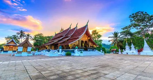 Buddhist art inside the Wat Xieng Thong