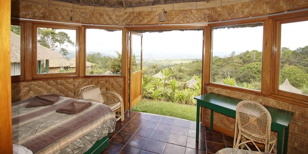 Ambua Lodge roundhouse interior